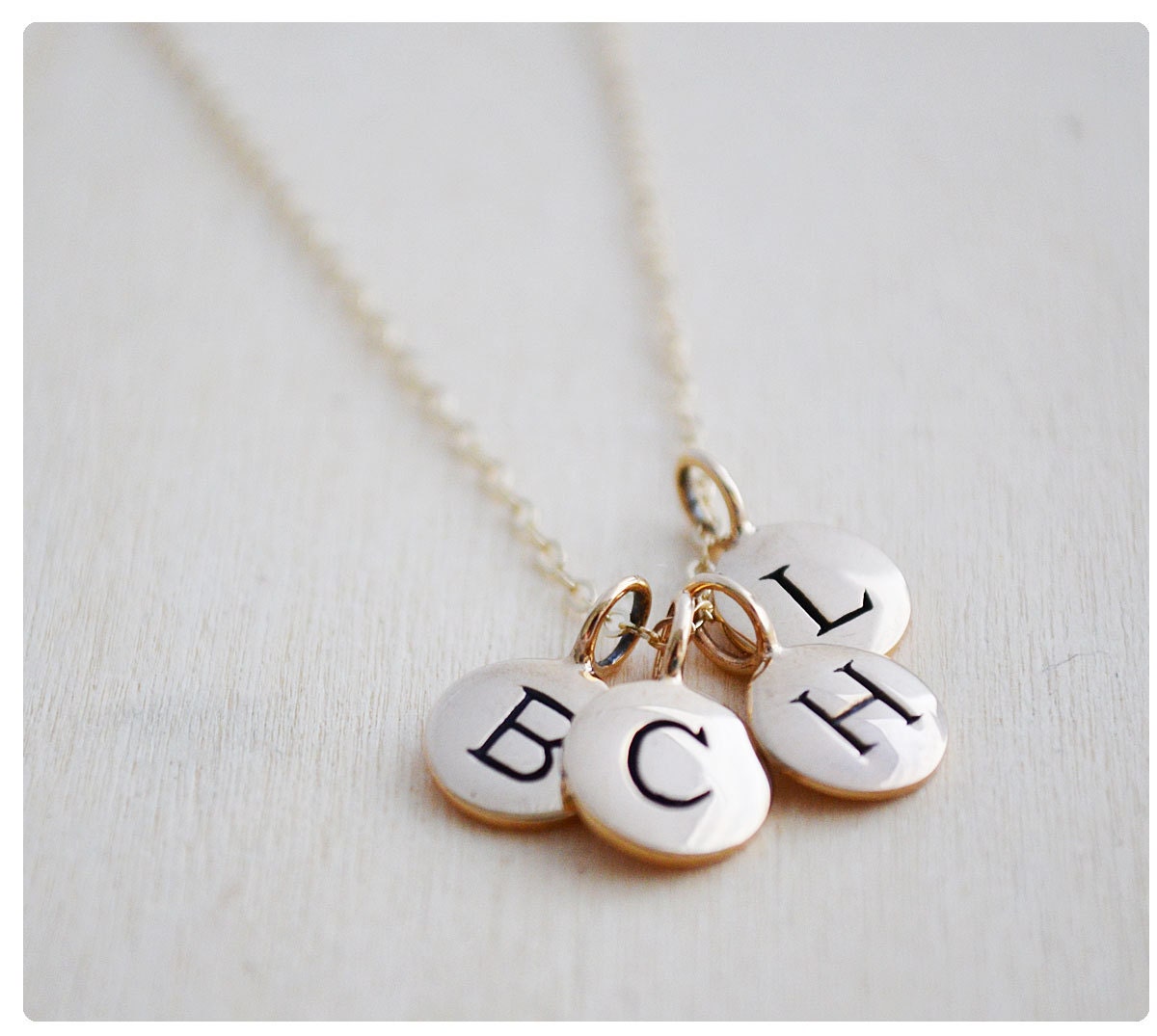 Initial Necklace - Mom Jewelry - Grandma Grandchildren Necklace - Family Tree Necklace - You Pick Initials - Bronze & Gold Filled