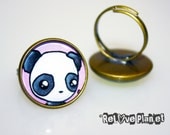 Kawaii Panda Bear Adjustable Ring - Happy Animal Jewelry - ReLove Plan.et