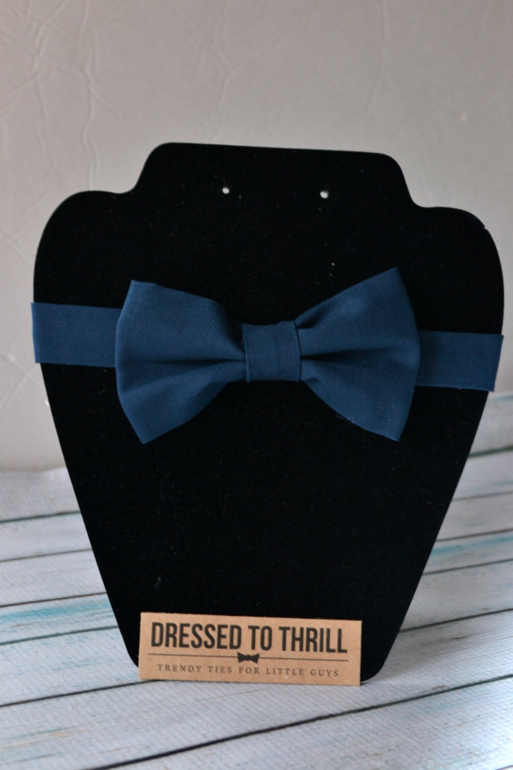 Solid Navy Dark Blue Adjustable Baby / Toddler / Child Bow Tie
