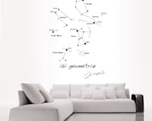 Science art astronomy Kepler quote and Star Map vinyl wall decal