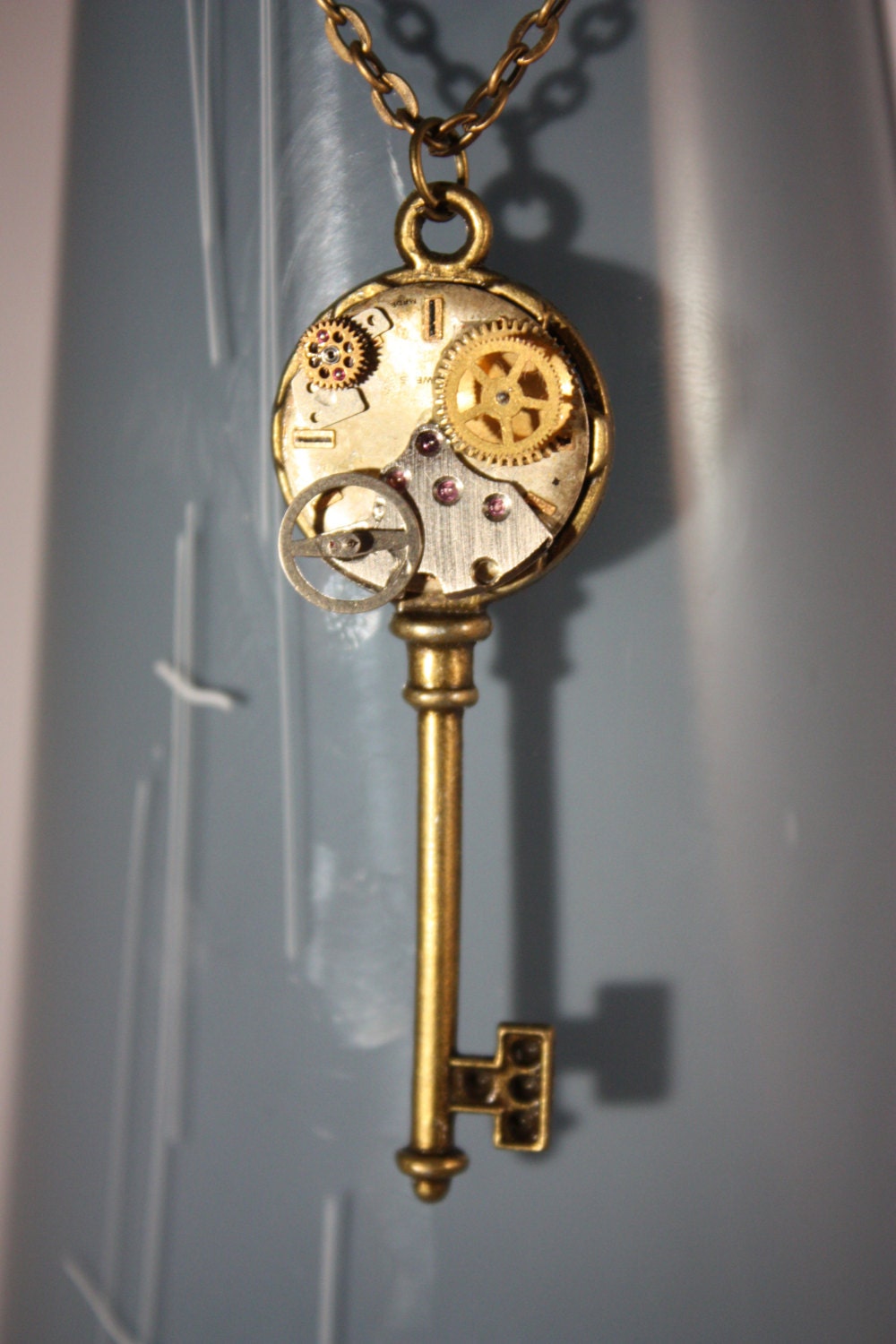 Steampunk Key Necklace - Watch/Watch parts
