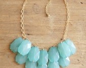 Turquoise Aqua Blue Statement Necklace - Bib Necklace