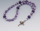 Amethyst Anglican Rosary, Purple Gemstone, Christian Prayer Beads, Ladies Rosary, Gift Box Included