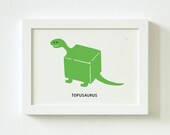 Silkscreen, Illustration, Print, Tofusaurus, Vegetarian
