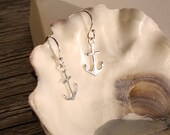 Nautical sterling silver earrings with small anchors - pure silver