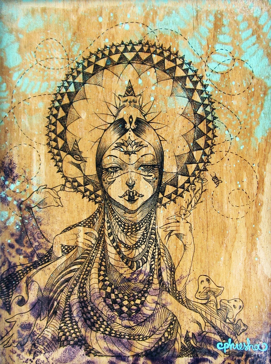 Pachamama - Mother Nature - One of a Kind Artwork on Wood