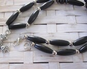 Beaded Mens Wooden Necklace, Mens Cross Necklace, Fathers Day Gift, Gift For Him, Silver - Beaded Mens Jewellery