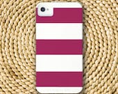 Wide Stripe Barely-There Snap-On Hard Plastic iPhone 4 Case in Raspberry (In Stock & Ready to Ship)