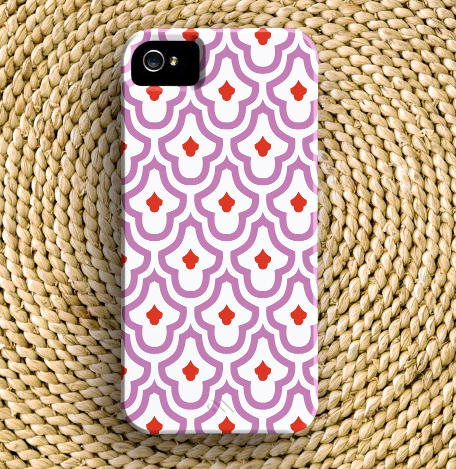 Moroccan Barely-There iPhone 5 Case in Lilac Purple and Ruby Red (In Stock & Ready to Ship) - Colorful, Gift for her, Device Cover