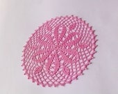 Light Pink Crochet Doily, Round, Crochet Lace Doily, Victocrian, Home Decor
