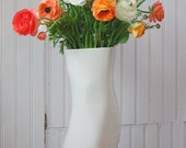 Large Porcelain Vase with Green Blue Swirl Glaze Interior