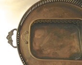 Little Vintage Brass Tray. Cottage Decor. Vanity Box .Dresser.Office&Desk.