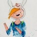ORIGINAL PAINTING Fionna and Cake, 5x8 inches / Adventure Time Fan Art Finn Jake