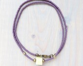 Jade Series - Delicate Seed Bead Strand Necklace Pale Jade Purple