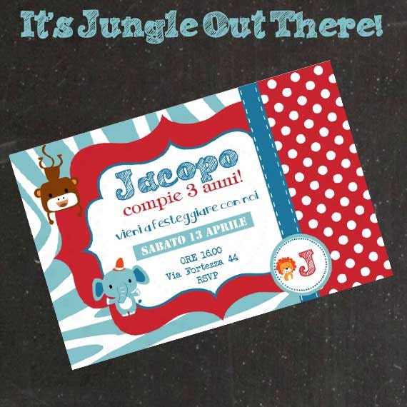Jungle Animals Party Invitation  - Printable File - PDF - Printable Party