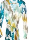 Flora Robe in Blue Diagonal - size large