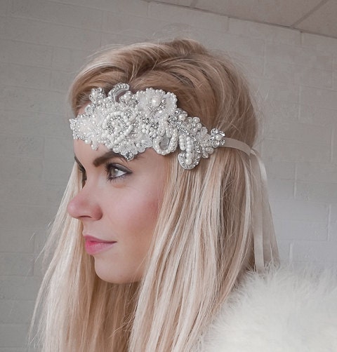 Faith - Crystal Lace Bridal Head Band