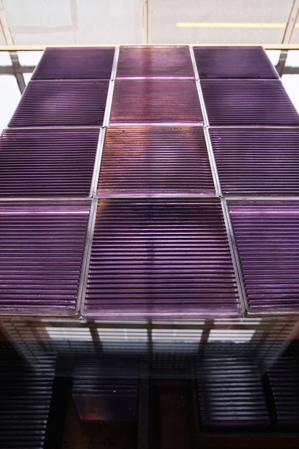Amethyst Prismatic "Luxfer" Light Industrial Diffusing Glass Tiles - Circa 1905