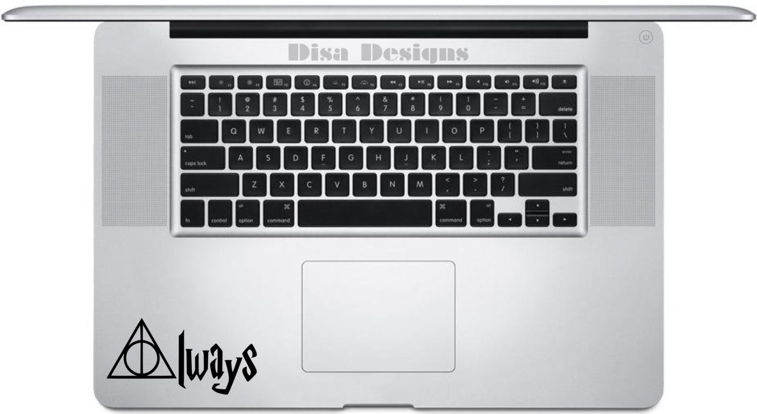 Harry Potter inspired Deathly Hallows / "Always" vinyl decal - Trackpad decal - Macbook decal - Harry Potter decal - Deathly Hallows decal