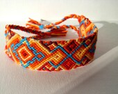 Friendship Bracelet - handmade cotton orange Macrame Wristband Bracelet - Summer Time collection