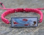 Red Hemp Bracelet With Orient Express Pendant