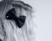 Black Hair Clip Bow With Spikes