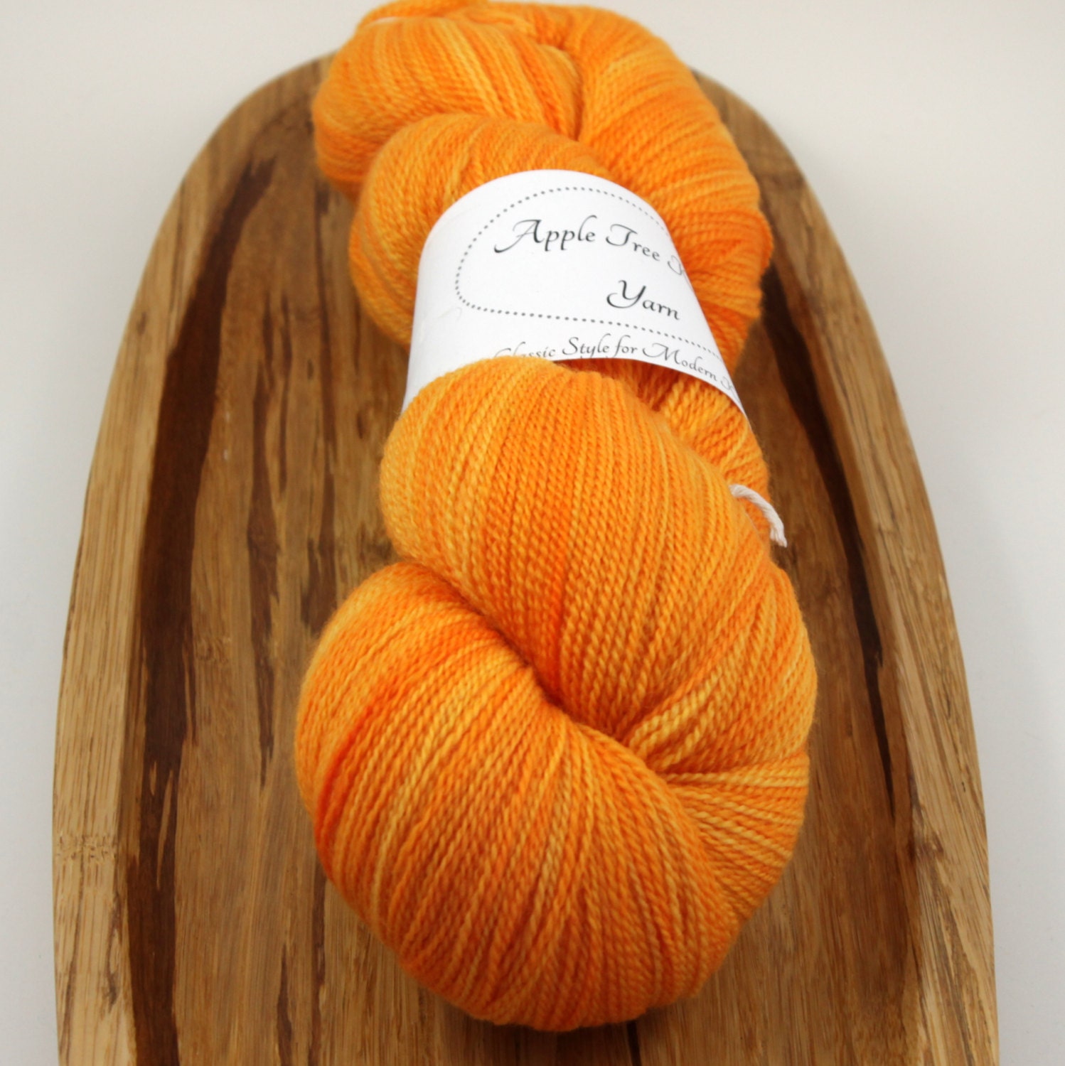 Pure Lace - Tangerine, hand-dyed 100% merino wool yarn, 2-ply 875 yds