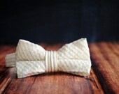 Bow Tie for Newborn, Infant, Toddler, Boy - Yellow Seersucker