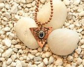 Solid copper transgender pride sapphire necklace. - HKreations