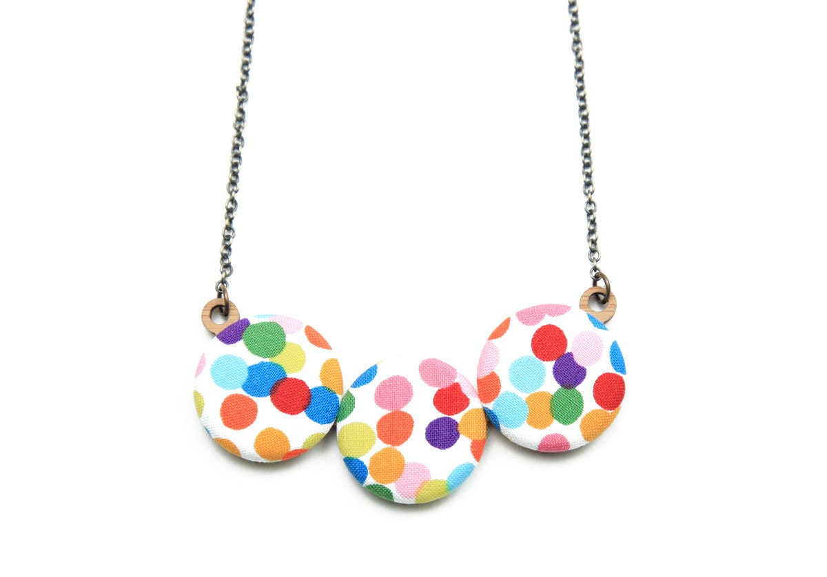 Confetti Polka Dot Rainbow Necklace