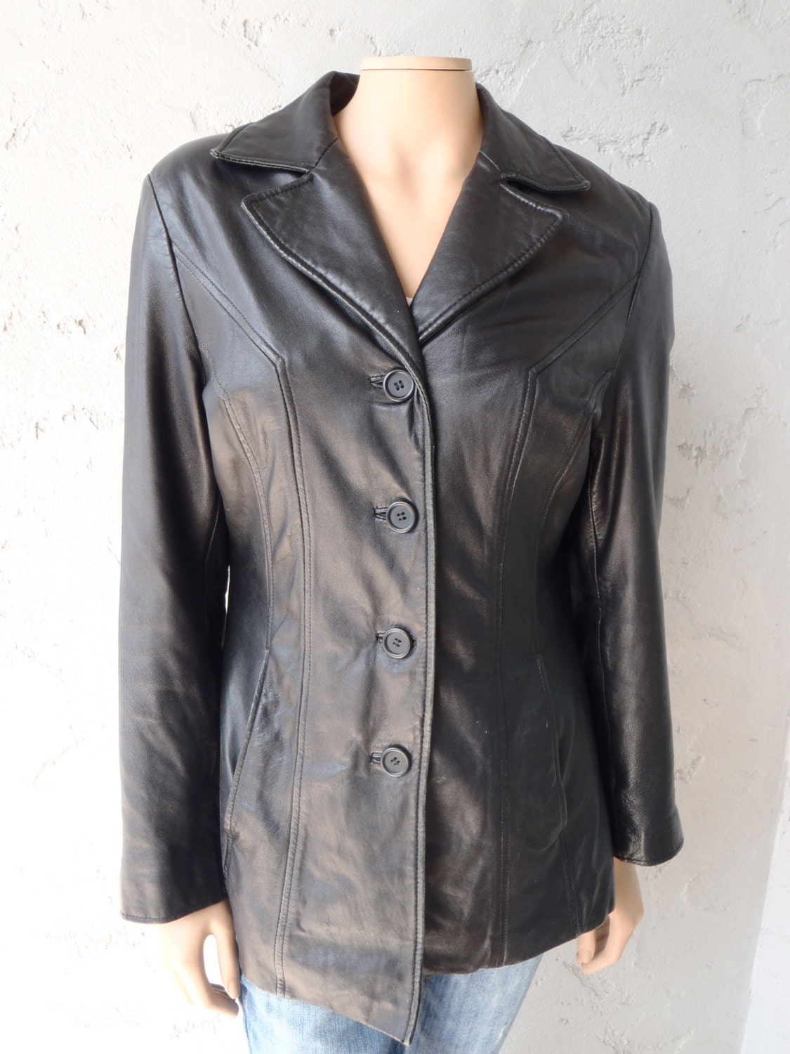 Black Leather Jacket by Pelle Studio Wilsons / Vintage Womens Clothing by Feisty Farmers Wife