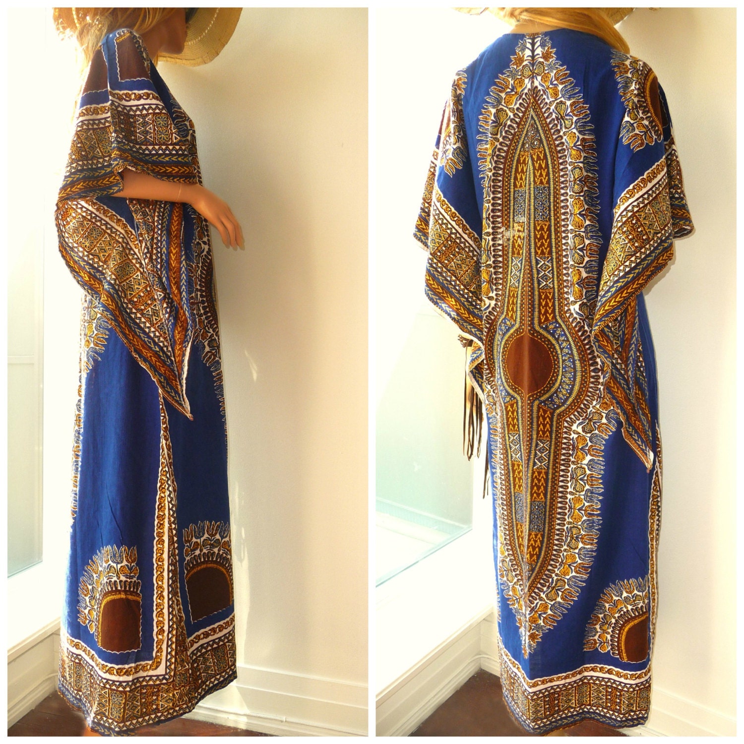 SALE- Festival Dashiki Caftan Maxi Dress