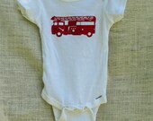 Red Fire Truck Baby Bodysuit - Size 3-6 months