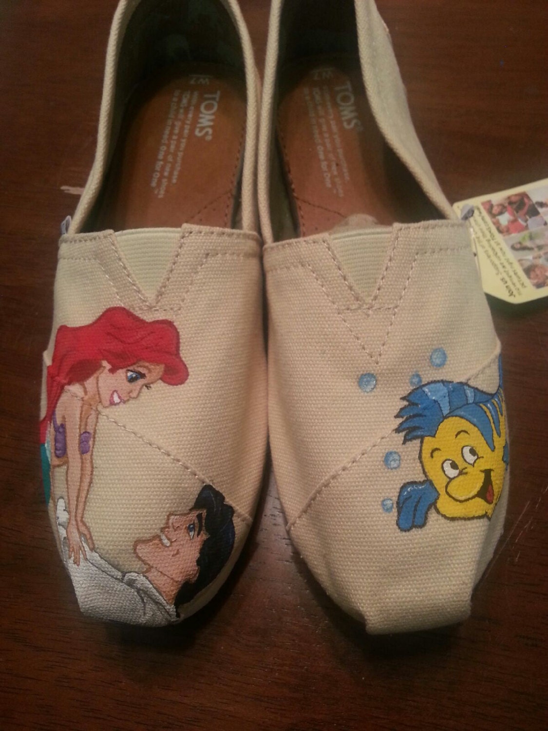 Little Mermaid version 3 themed hand painted TOMS