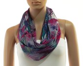 Infinity Scarf. Blue Scarf. Pink Scarf. Abstract Print Scarf. Floral Scarf. Tube Scarf. Cowl Scarf. Circular Scarf. Shawl Scarf. Loop Scarf.