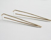 Silver X-Long Sharp Side Earrings, Long Silver Spikes, Statement Earring, Dagger Earring