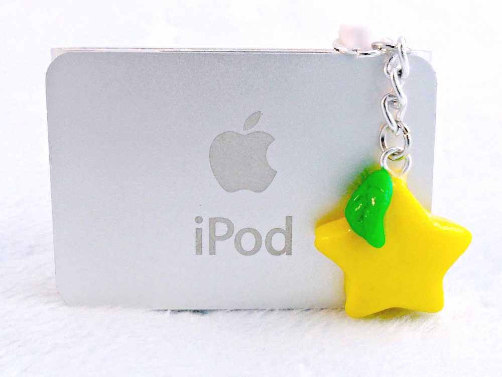 Kingdom Hearts Paopu Fruit Dust Plug Phone Charm, For iPhone or iPod, Cute, Kawaii :D