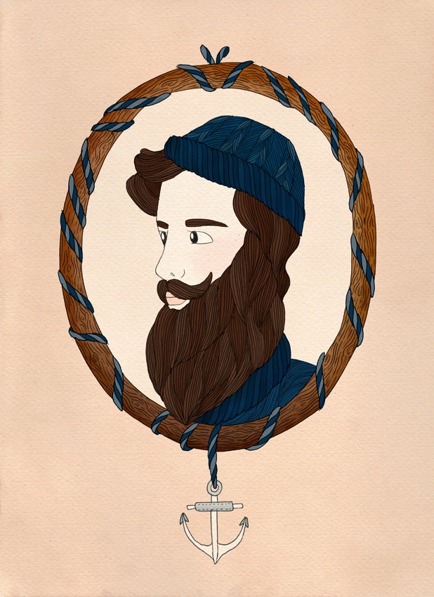 Sailor Print - A4 Print - Illustration Print -  Art Print - Nautical Print
