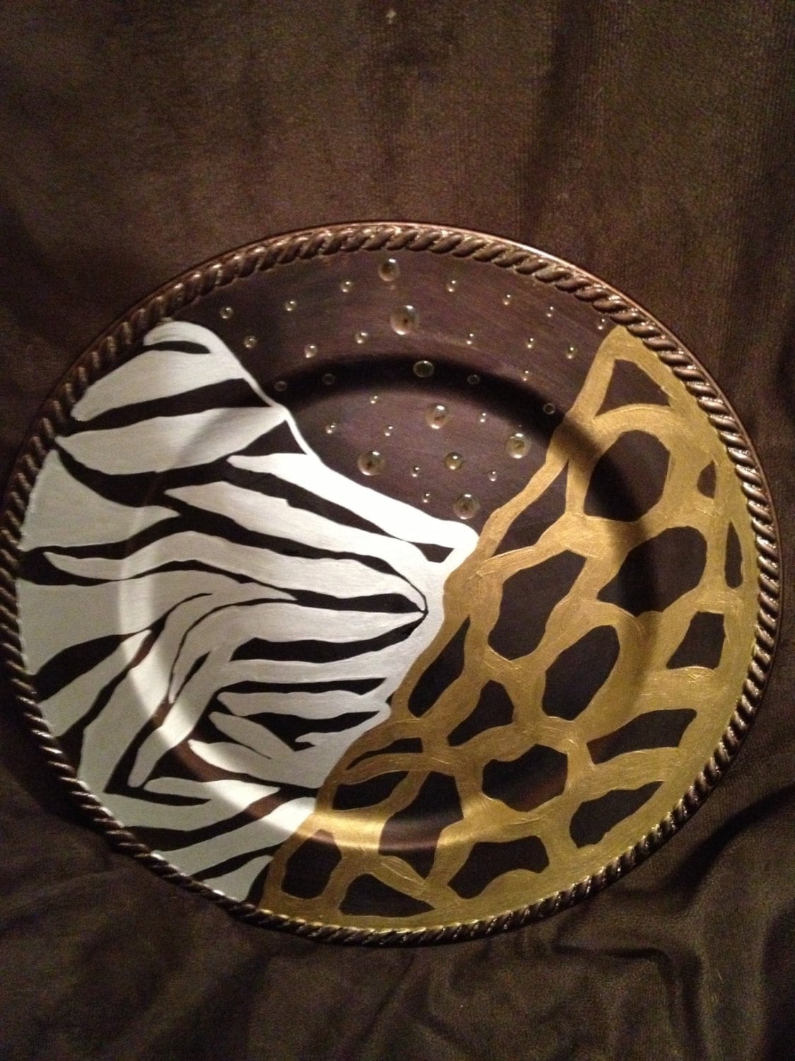 Animal Print Serving Plate Tribal by UncivilizedCreations on Etsy