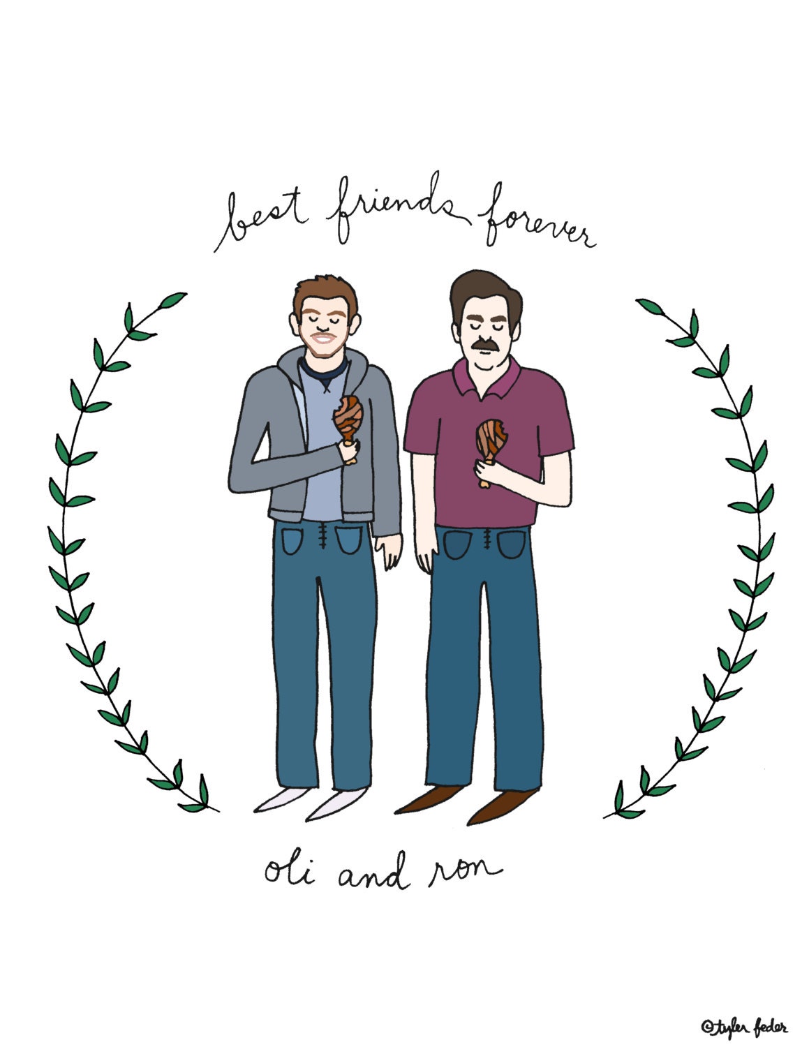 Ron Swanson and You - Illustrated Portrait