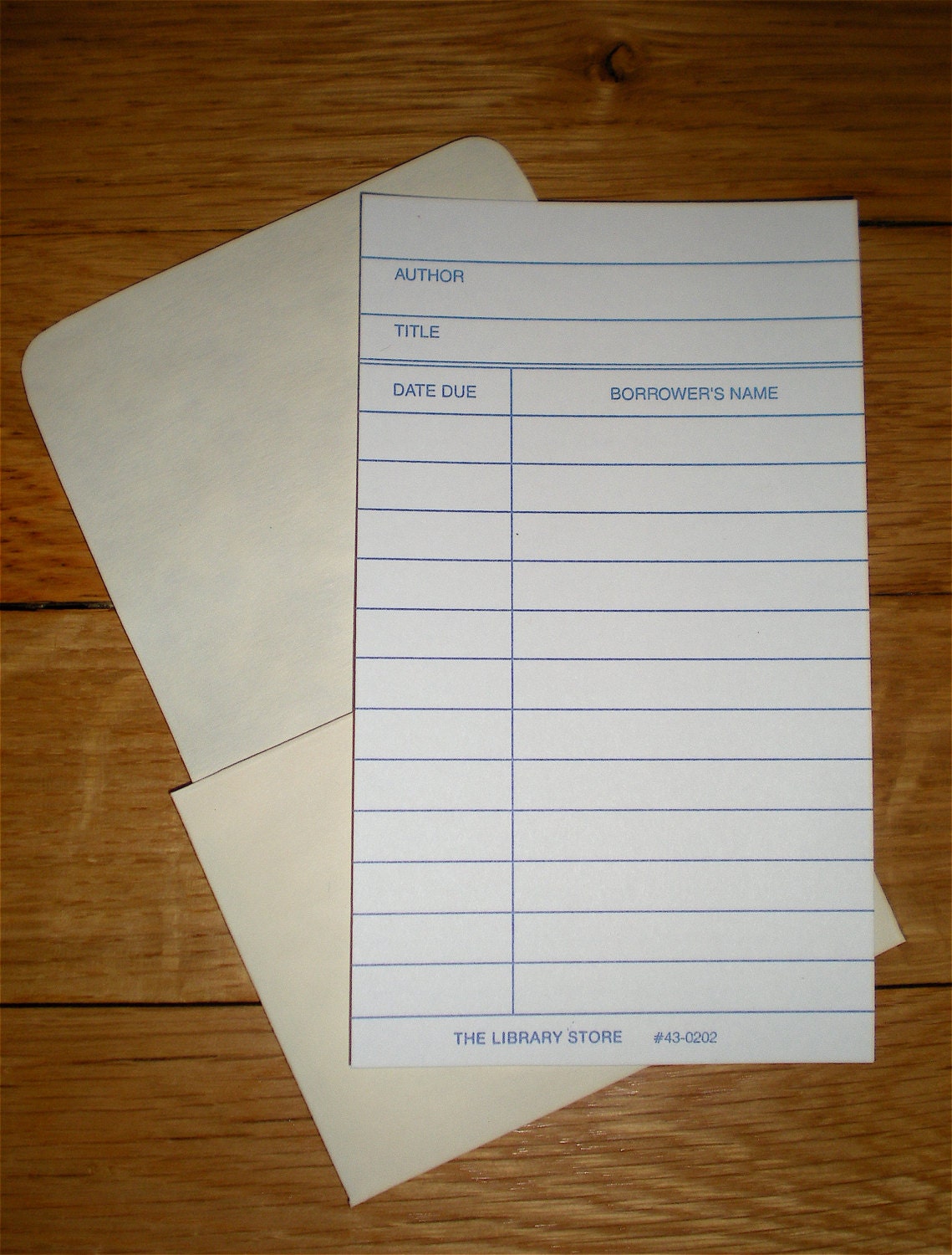 Date Due Library Check Out Cards with Library Book Pockets (set of 25)