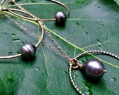 Tahitian Pearl 14k gold filled hoop set