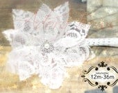 handmade baby vintage white lace flower headband 12 mos to 36 mos bridal wedding flower girl spring toddler girl photo prop