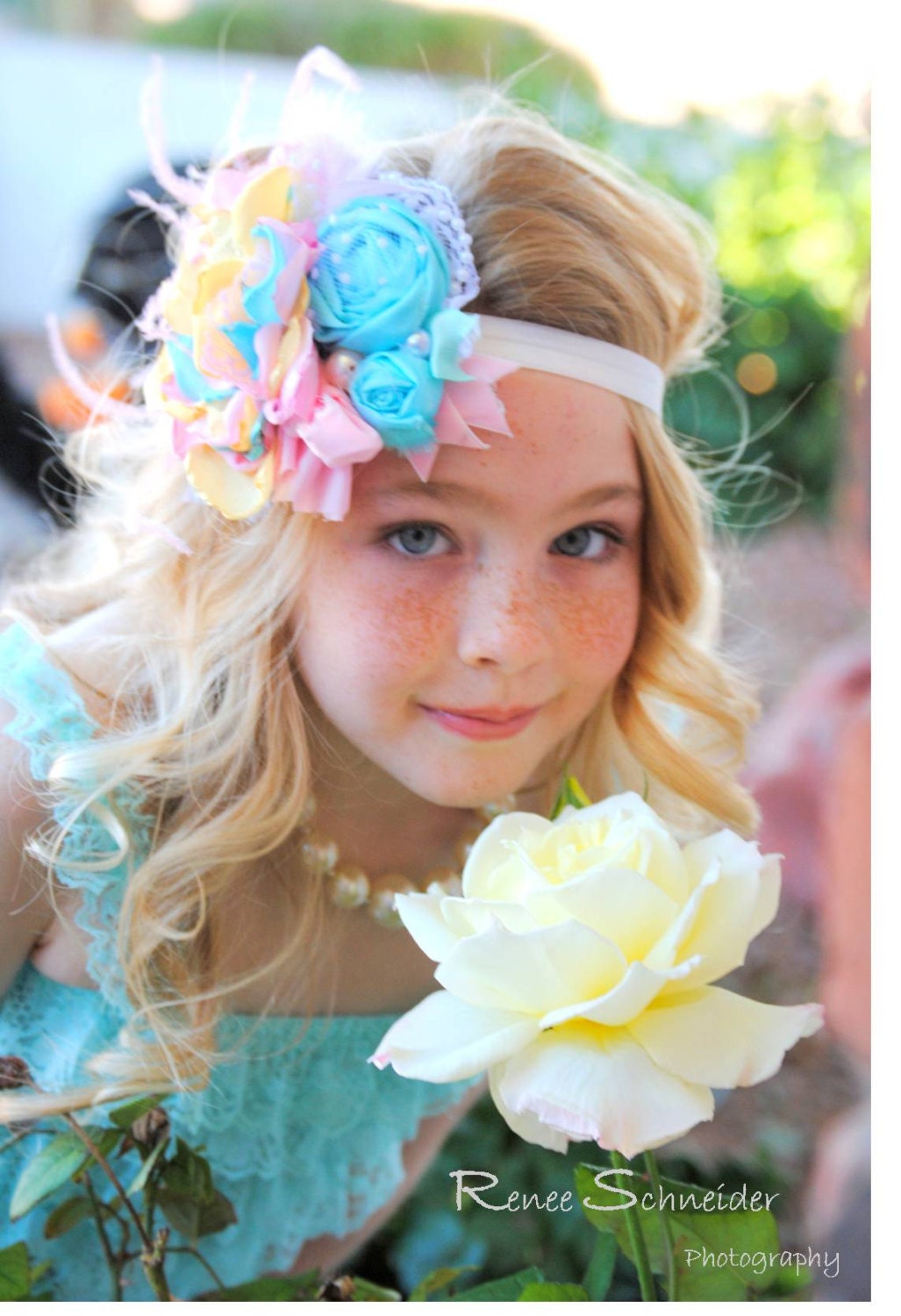 Headbands - MORNING BLOSSOM - Girl Headband - Little Girl Hair Accessories - Toddler Clothing  - Children Rosette Satin Flower