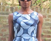 NEW - Geometric Indigo - Peplum Top
