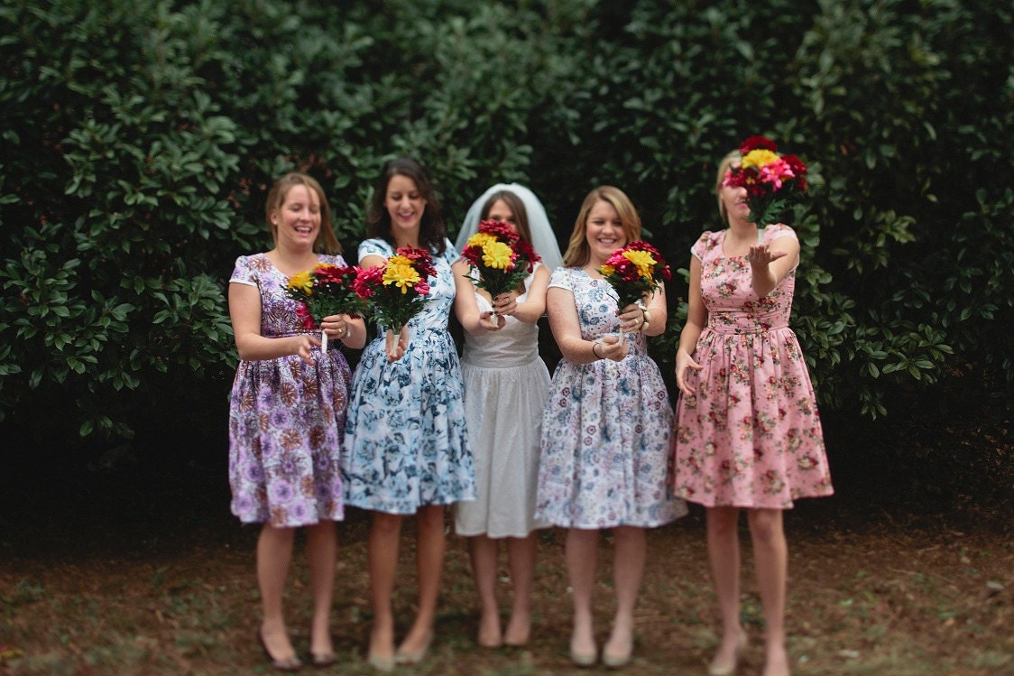 Bridesmaid Dresses - Vintage Inspired - Floral Print