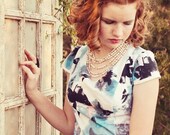 Rockabilly Pastel Butterfly Print Bridesmaid Dress - Size Medium