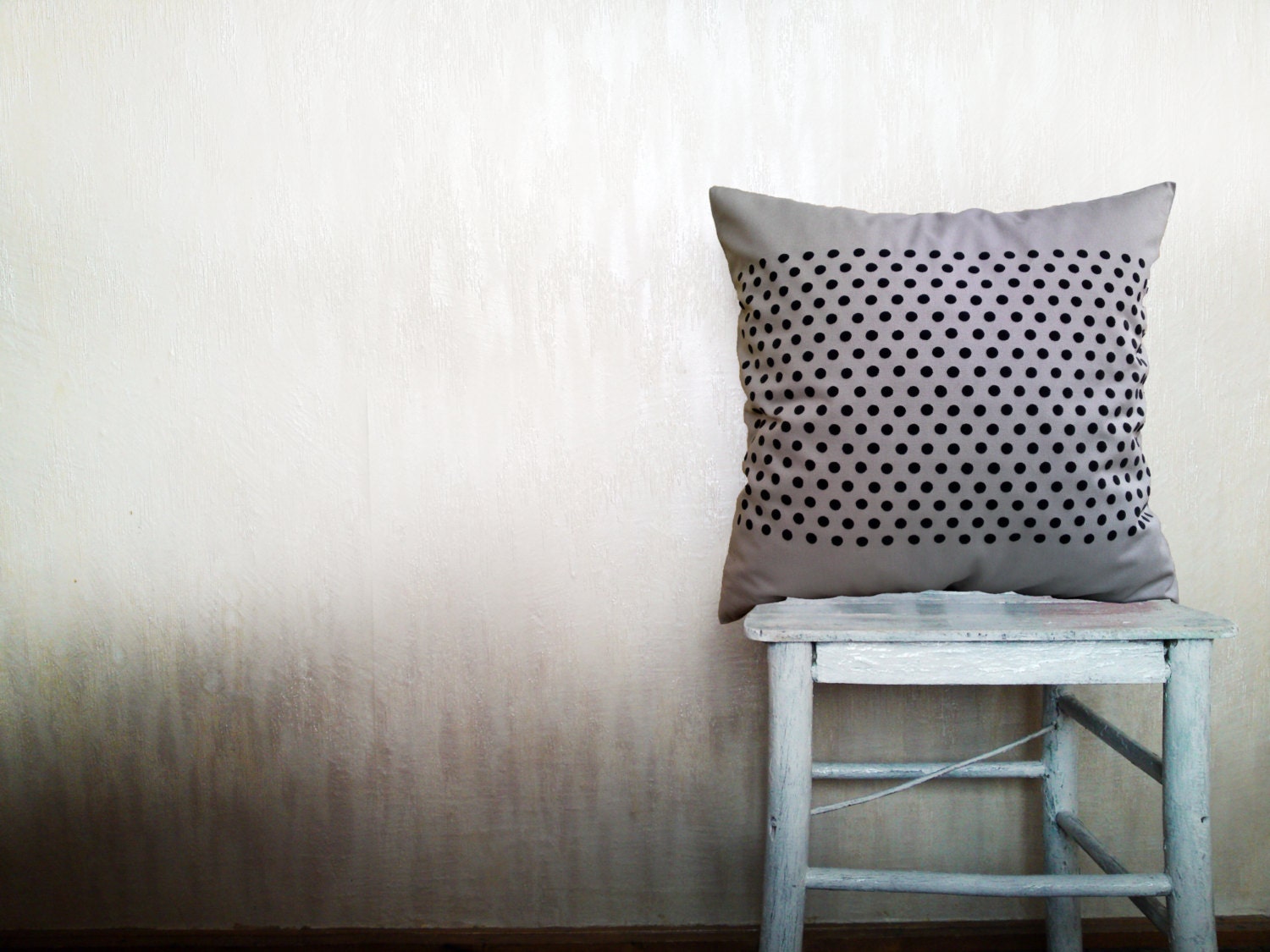 Polka dots pillow decorative throw pillow geometrical pillow cover gray cotton toss dotted pillow case bedding set 18x18 inches ohtteam