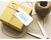 Handmade tag: Made with love // set of 4 // Labels // Gift wrap // feat. hand punched heart - CarrieCan