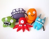 Individual Felt Monster - Plush Monster Toys - Handmade Felted Toy Character